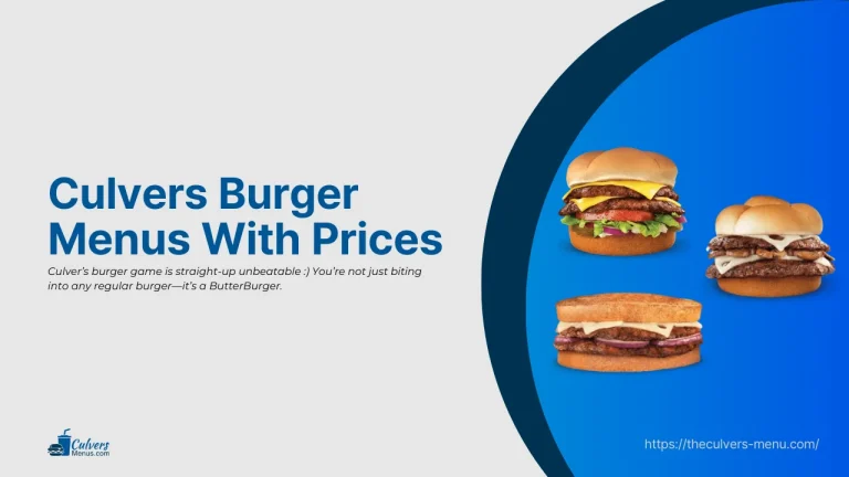 culvers Burger menu