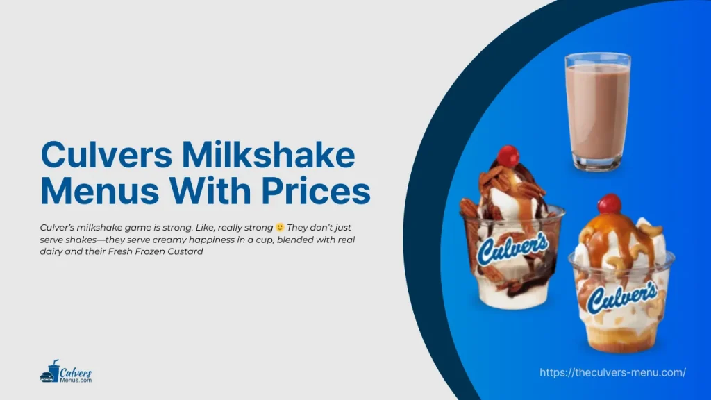 culvers Milkshake menu